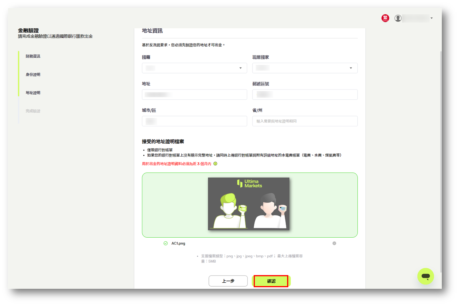 Ultima Markets 入金指南:快速入金、資金安全與交易準備 12 電匯入金:填寫地址資訊