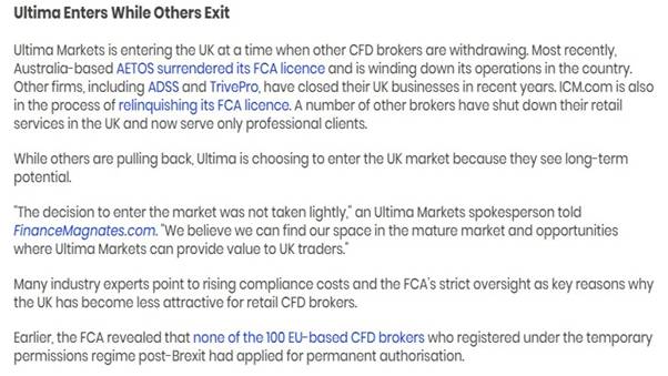 UM將推出符合FCA規範的產品架構 - ultima markets