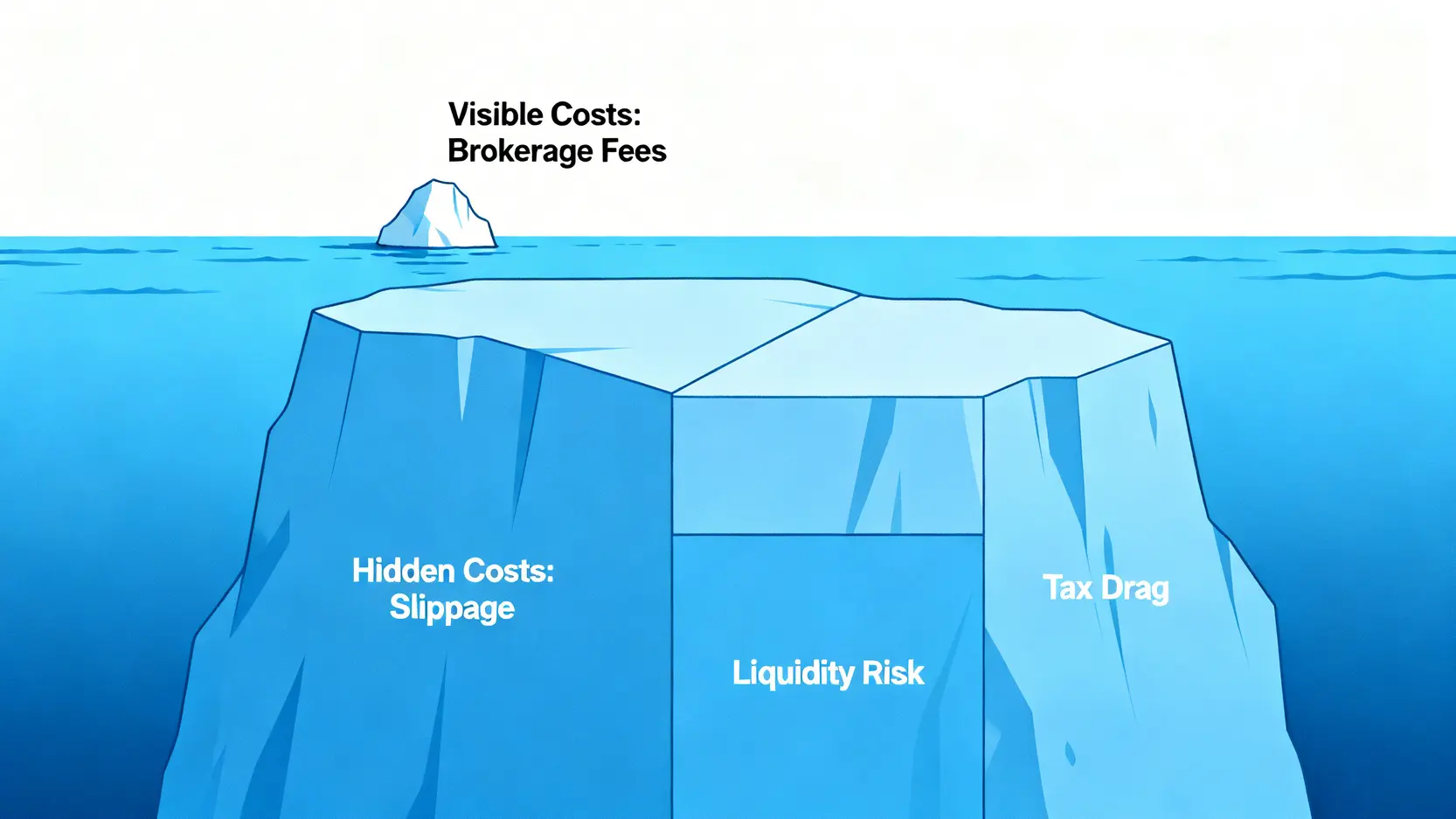 2026投資策略實戰指南:3種資產配置模型回測 4 投資成本冰山圖,說明手續費只是可見的小部分,而滑點、流動性風險與稅務成本是更龐大的隱性成本。