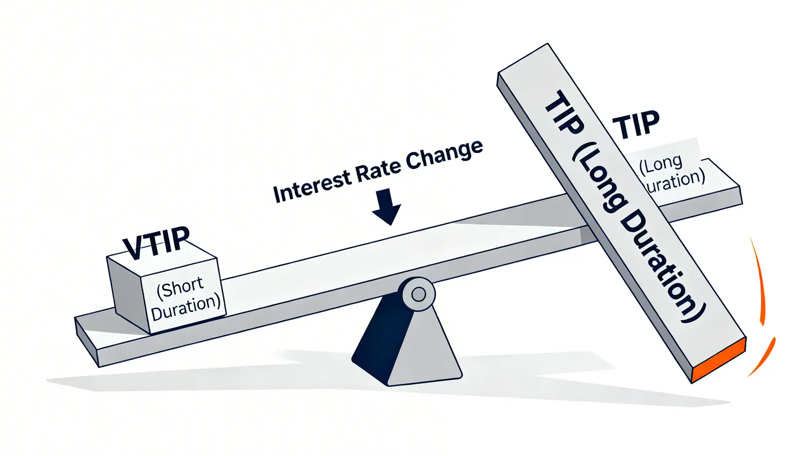 2026抗通膨ETF排行:專家教你從「流動性」與「利率風險」比較 VTIP、SCHP、TIP 3 利率風險對比圖,顯示長存續期間的TIP