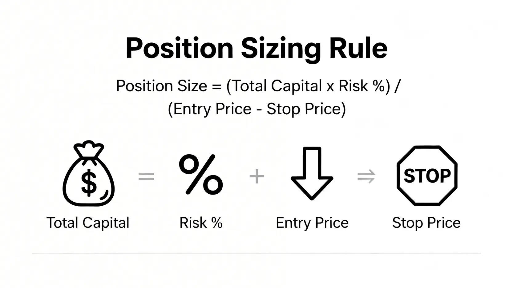 【融券 vs CFD vs 反向ETF】做空教學:2026年成本與風險全解析 4 做空倉位大小計算公式圖,展示風險管理原則。