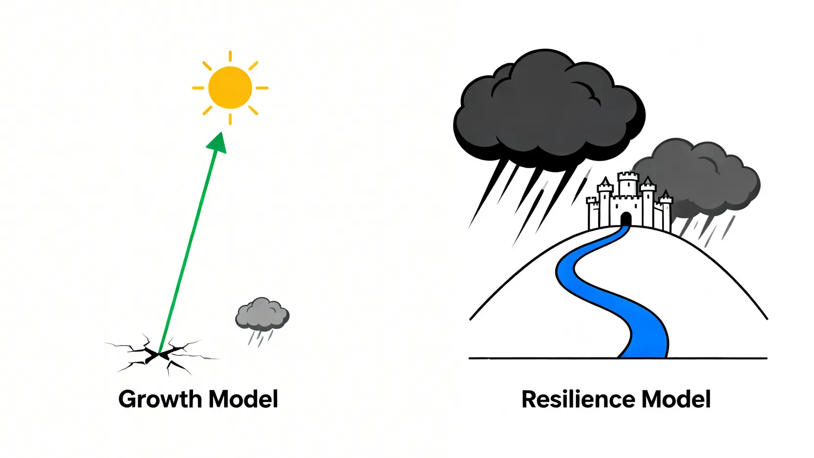理財規劃2026壓力測試:你的資產能抗住 4%通膨與衰退風險嗎? 2 增長型理財與生存型理財規劃模型對比圖