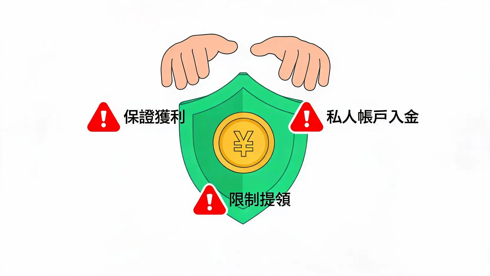 2026外匯券商排名推薦:安全監管、點差成本與新手平台比較 2 常見外匯黑平台詐騙手法與資金安全防護示意圖