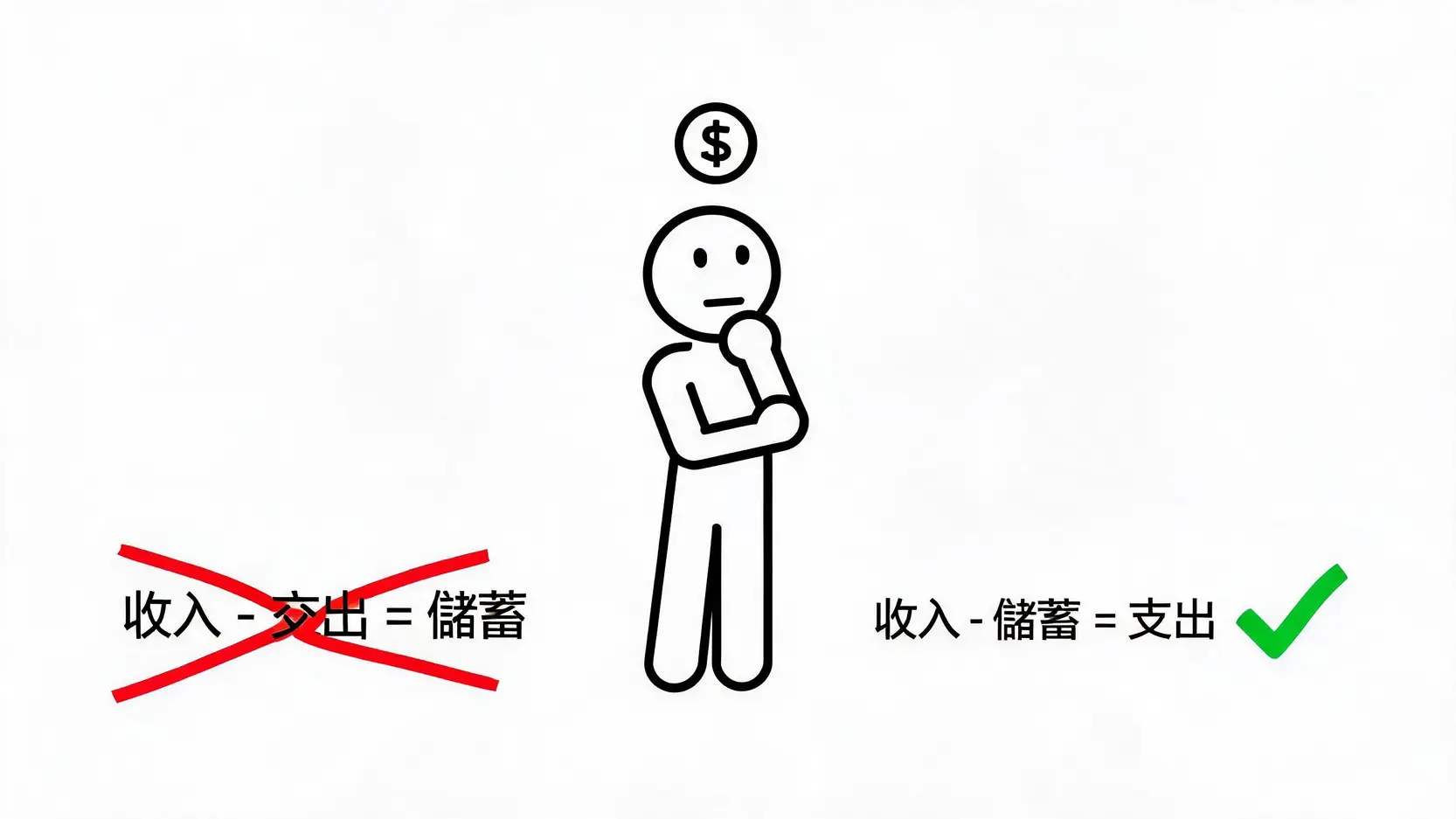 金融知識學習指南:小資族必學理財觀念、薪水分配法則與投資方法 2 傳統消費與先存再花觀念對比圖