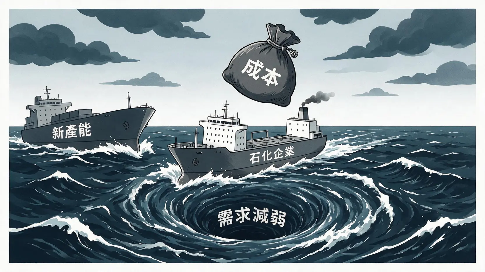 台化股價還會跌嗎?2026剖析3大關鍵因素與未來展望 3 影響台化獲利的三大壓力因素圖:上游高成本、中游產能過剩、下游需求疲軟。