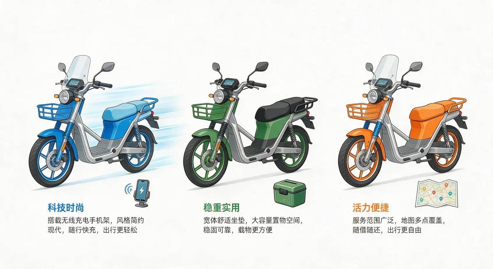 【共享機車評比】GoShare、WeMo、iRent哪個最划算?2026費用、範圍、優缺點一次看 3 GoShare、WeMo、iRent三品牌共享機車特色比較,GoShare主打科技與性能,WeMo強調穩定與實用,iRent則以服務範圍廣泛為優勢。