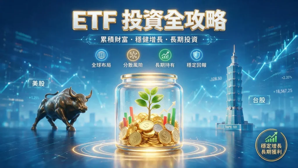 ETF投資全攻略：從0到1掌握ETF是什麼、怎麼買？2026台股美股ETF推薦